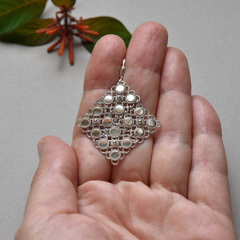 Mesh silver earrings - Image 5